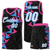 Custom Black Boomerang Pattern Sets Basketball Jersey