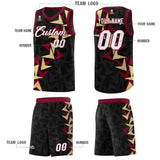 Custom Black Boomerang Pattern Sets Basketball Jersey
