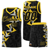 Custom Black Boomerang Pattern Sets Basketball Jersey