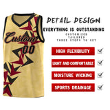 Custom Khaki Boomerang Pattern Sets Basketball Jersey