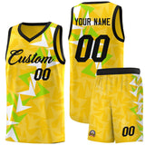 Custom Gold Boomerang Pattern Sets Basketball Jersey