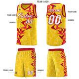 Custom Gold Boomerang Pattern Sets Basketball Jersey