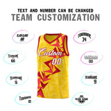 Custom Gold Boomerang Pattern Sets Basketball Jersey