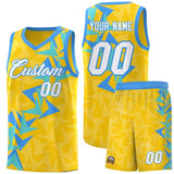 Custom Gold Boomerang Pattern Sets Basketball Jersey