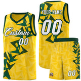 Custom Gold Boomerang Pattern Sets Basketball Jersey