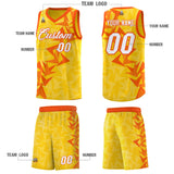 Custom Gold Boomerang Pattern Sets Basketball Jersey