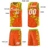 Custom Orange Boomerang Pattern Sets Basketball Jersey