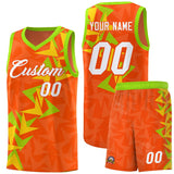 Custom Orange Boomerang Pattern Sets Basketball Jersey