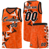 Custom Orange Boomerang Pattern Sets Basketball Jersey