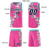 Custom Pink Boomerang Pattern Sets Basketball Jersey