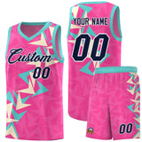 Custom Pink Boomerang Pattern Sets Basketball Jersey