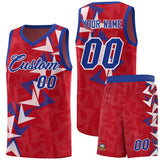 Custom Red Boomerang Pattern Sets Basketball Jersey