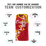 Custom Red Boomerang Pattern Sets Basketball Jersey