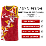 Custom Red Boomerang Pattern Sets Basketball Jersey