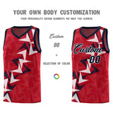 Custom Red Boomerang Pattern Sets Basketball Jersey