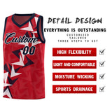 Custom Red Boomerang Pattern Sets Basketball Jersey