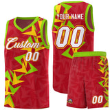 Custom Red Boomerang Pattern Sets Basketball Jersey