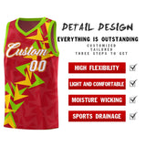 Custom Red Boomerang Pattern Sets Basketball Jersey