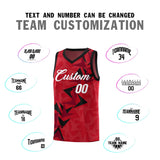 Custom Red Boomerang Pattern Sets Basketball Jersey