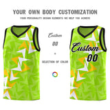 Custom Neon Green Boomerang Pattern Sets Basketball Jersey