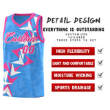 Custom Light Blue Boomerang Pattern Sets Basketball Jersey