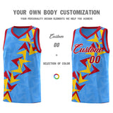 Custom Light Blue Boomerang Pattern Sets Basketball Jersey