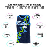 Custom Navy Boomerang Pattern Sets Basketball Jersey