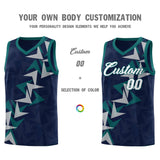 Custom Navy Boomerang Pattern Sets Basketball Jersey
