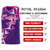 Custom Purple Boomerang Pattern Sets Basketball Jersey