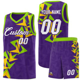 Custom Purple Boomerang Pattern Sets Basketball Jersey