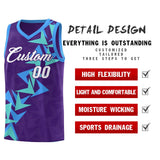 Custom Purple Boomerang Pattern Sets Basketball Jersey