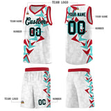 Custom White Boomerang Pattern Sets Basketball Jersey