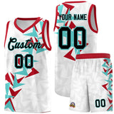 Custom White Boomerang Pattern Sets Basketball Jersey
