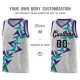 Custom Gray Boomerang Pattern Sets Basketball Jersey
