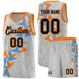 Custom Gray Boomerang Pattern Sets Basketball Jersey
