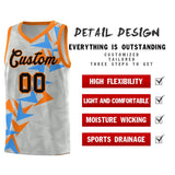 Custom Gray Boomerang Pattern Sets Basketball Jersey