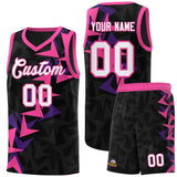 Custom Black Boomerang Pattern Sets Basketball Jersey