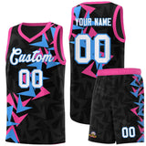 Custom Black Boomerang Pattern Sets Basketball Jersey