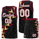 Custom Black Boomerang Pattern Sets Basketball Jersey