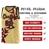 Custom Khaki Boomerang Pattern Sets Basketball Jersey