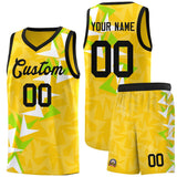 Custom Gold Boomerang Pattern Sets Basketball Jersey