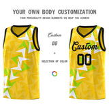 Custom Gold Boomerang Pattern Sets Basketball Jersey