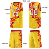Custom Gold Boomerang Pattern Sets Basketball Jersey