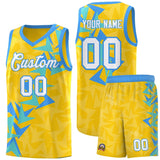 Custom Gold Boomerang Pattern Sets Basketball Jersey