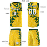 Custom Gold Boomerang Pattern Sets Basketball Jersey