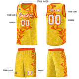 Custom Gold Boomerang Pattern Sets Basketball Jersey