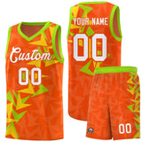 Custom Orange Boomerang Pattern Sets Basketball Jersey