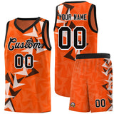 Custom Orange Boomerang Pattern Sets Basketball Jersey