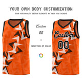 Custom Orange Boomerang Pattern Sets Basketball Jersey