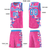 Custom Pink Boomerang Pattern Sets Basketball Jersey